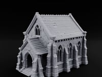 Slate-Roofed Gothic-Arched Stone Parish Church turntable