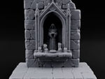 Candle-Ringed Gothic-Niched Hooded Saint Shrine turntable