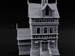 Spire-Tipped Arched-Colonnade Gothic Manor House turntable