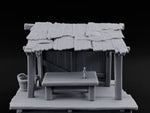 Plank-Floored Bucket-Hung Fishmonger Canopy Stall turntable