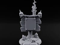 Flame-Crowned Skull-Spiked Necromancer Notice Board turntable