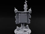 Flame-Crowned Skull-Spiked Necromancer Notice Board turntable