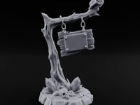 Chain-Hung Skull-Littered Dead Tree Notice Board turntable