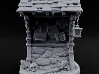 Lantern-Hung Skull-Scattered Necromancer Notice Board Stall turntable