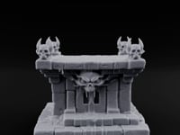 Demon-Faced Horn-Crowned Necromantic Stone Altar turntable