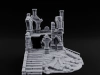 Stair-Fronted Pillar-Snapped Gothic Hall Ruins turntable