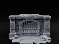 Chain-Locked Rubble-Strewn Dungeon Portcullis Wall turntable