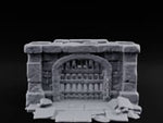 Chain-Locked Rubble-Strewn Dungeon Portcullis Wall turntable