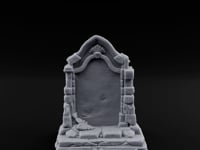 Shell-Crowned Arch-Framed Gothic Gravestone turntable