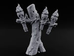 Rope-Lashed Torch-Bristling Tribal Wooden Torch Stand turntable
