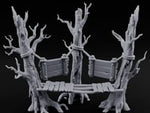 Plank-Bridged Rope-Lashed Dead Tree Bench Set turntable