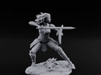 Sword Thrusting Shield Ready Human Warrior turntable