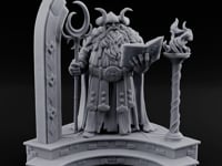 Tome Reading Staff Bearing Dwarf High Priest turntable