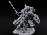 Sword Raised Shield Braced Human Barbarian turntable