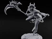 Scythe Sweeping Knee Raised Tiefling Reaper turntable