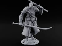 Twin Blades Crossed Striding Human Warrior turntable