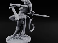Twin Swords Knee Raised Tiefling Duelist turntable