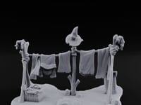 Witch-Hat Rope-Strung Village Washing Line turntable