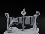 Witch-Hat Rope-Strung Village Washing Line turntable