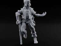 Crutch Leaning Gesturing Human Refugee turntable
