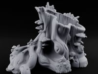 Mushroom-Dotted Hollow-Cored Forest Stump Hollow turntable