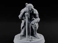 Head Bowed Sword Planted Drow Knight turntable