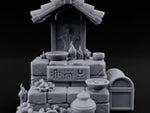 Rune-Inscribed Candle-Flickered Roofed Stone Shrine Altar turntable