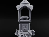 Face-Carved Crack-Veined Shrine Basin Well turntable