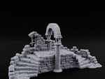 Arch-Spanned Skeleton-Flanked Ruined Gatehouse Stairs turntable