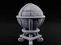 Continent-Etched Meridian-Banded Scholar's Cartography Globe turntable