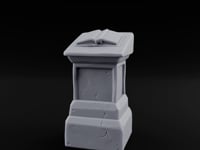 Open-Book Fracture-Lined Stone Lectern Pedestal turntable