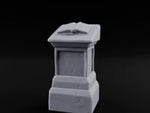 Open-Book Fracture-Lined Stone Lectern Pedestal turntable