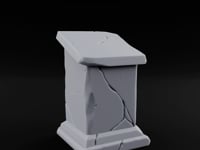 Fault-Split Base-Stepped Stone Lectern Book Rest turntable