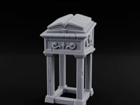 Scroll-Carved Tome-Splayed Scholar's Book Lectern turntable