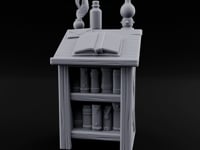 Quill-Inked Bottle-Topped Scholar's Writing Desk turntable
