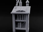 Quill-Inked Bottle-Topped Scholar's Writing Desk turntable