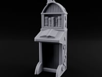 Candle-Crowned Tome-Racked Scholar's Secretary Desk turntable