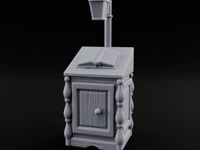 Lamp-Posted Open-Booked Noble Bedside Cabinet turntable