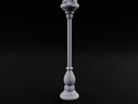 Wax-Dripped Flame-Crowned Candle Lamp Post turntable