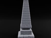 Glyph-Banded Crack-Seamed Tapered Stone Obelisk turntable