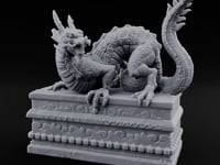 Scale-Coiled Claw-Gripping Eastern Dragon Statue turntable