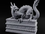 Scale-Coiled Claw-Gripping Eastern Dragon Statue turntable