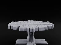 Plank-Top Cross-Footed Round Tavern Table turntable