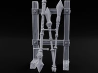 Bolt-Banded Polearm-Stacked Tribal Spear Rack turntable
