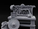 Flail-Hung Horseshoe-Pegged Blacksmith Market Stall Counter turntable