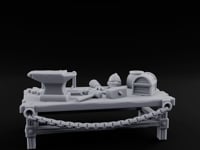 Anvil-Topped Chain-Slung Blacksmith Work Bench turntable