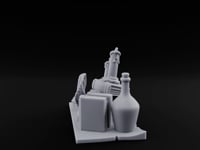 Wax-Dripped Tome-Leaned Scholar's Desk Clutter Set turntable