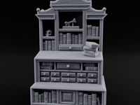 Bone-Displayed Drawer-Banked Scholar's Grand Cabinet Bookcase turntable