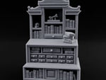 Bone-Displayed Drawer-Banked Scholar's Grand Cabinet Bookcase turntable