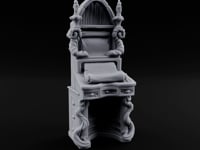 Candle-Flanked Scroll-Rested Gothic Scribe Desk turntable